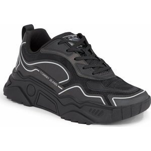 Sneakersy Tommy Jeans Runner Translucent EM0EM01293 Black BDS