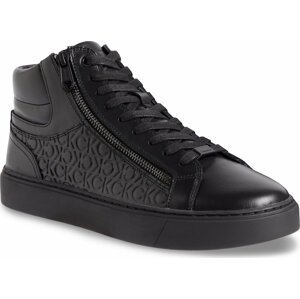 Sneakersy Calvin Klein High Top Lace Up W/Zip Mono HM0HM01180 Triple Black Mono 0GL