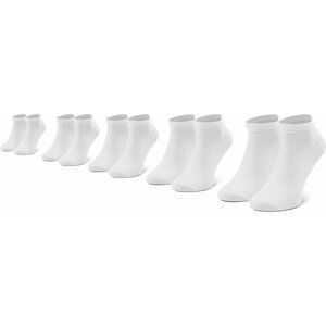 Sada 5 párů pánských nízkých ponožek Jack&Jones Jacdongo Socks 5 Pack Noos 12120278 Bílá