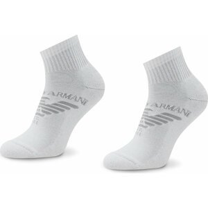 Sada 2 párů pánských vysokých ponožek Emporio Armani 292304 2F258 00010 Bianco