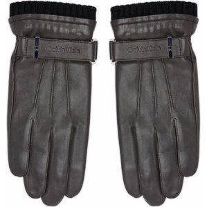 Pánské rukavice Calvin Klein Leather Rivet Gloves K50K507425 Dark Brown BAR