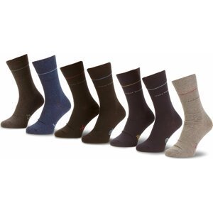 Sada 7 párů vysokých ponožek unisex Tom Tailor 9997 Grey Melange 150