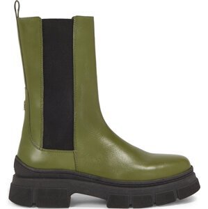Kotníková obuv s elastickým prvkem Tommy Hilfiger Essential Leather Chelsea Boot FW0FW07490 Putting Green MS2