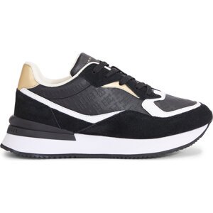 Sneakersy Tommy Hilfiger Lux Monogram Runner FW0FW07816 Black BDS