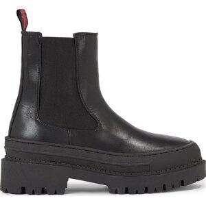 Kotníková obuv s elastickým prvkem Tommy Jeans Tjw Chelsea Foxing Boot EN0EN02289 Black BDS