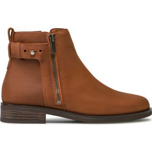 Polokozačky Clarks Memi Lo 261622394 Dark Tan Lea