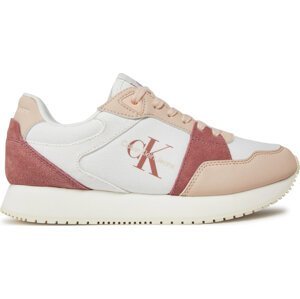 Sneakersy Calvin Klein Jeans Runner Low Lace Mix Ml Btw YW0YW01436 Bright White/Whisper Pink 02S