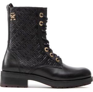 Polokozačky Tommy Hilfiger Th Monogram Biker Boot FW0FW06817 Black BDS