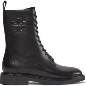 Polokozačky Tory Burch Double T Combat Boot 154336 Perfect Black 006