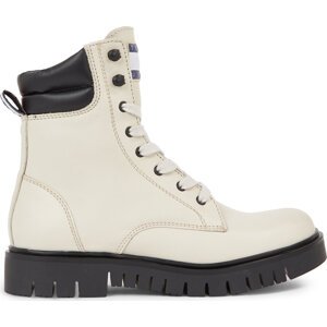 Polokozačky Tommy Jeans Tjw Lace Up Boot EN0EN02314 Bleached Stone AEV