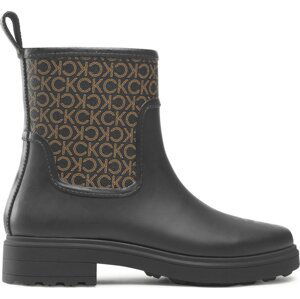 Holínky Calvin Klein Rain Boot W/Flc HW0HW01319 Black/Brown Mono 0GL