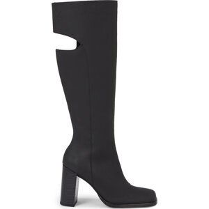 Kozačky Calvin Klein Jeans Long Heel Zip Boot Cut Out Edgy YW0YW01253 Triple Black 0GT