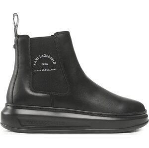 Kotníková obuv s elastickým prvkem KARL LAGERFELD KL52541 Black Lthr/Mono