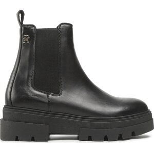 Kotníková obuv s elastickým prvkem Tommy Hilfiger Monochromatic Chelsea Boot FW0FW06899 Black BDS