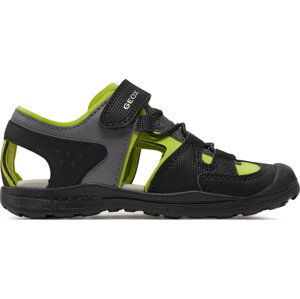 Sandály Geox J Vaniett Boy J455XA 015CE C0802 S Black/Lime