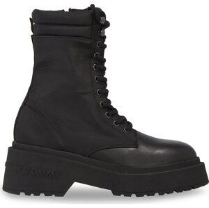 Polokozačky Tommy Jeans Tjw Lace Up Padded Boot EN0EN02405 Black BDS