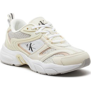Sneakersy Calvin Klein Jeans Retro Tennis Low Lace Mh Ml Met YW0YW01373 B White/Creamy White/Whisper Pink 0LE