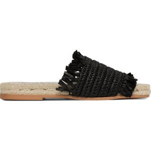 Espadrilky Manebi Fringed Knots Raffia Jute Sandals V 3.1 Y0 Černá