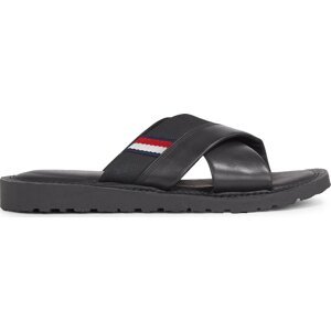 Nazouváky Tommy Hilfiger Core Hilfiger Lth Criss C Sandal FM0FM05010 Black BDS