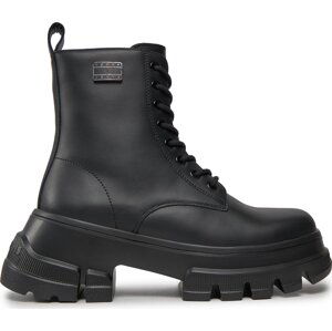 Turistická obuv Tommy Jeans Tjw Chunky Leather Boot EN0EN02503 Black BDS