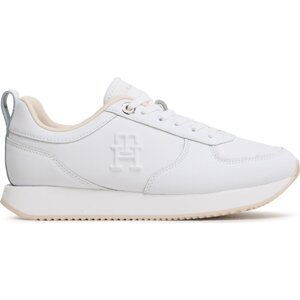 Sneakersy Tommy Hilfiger Casual Leather Runner FW0FW07285 White YBS