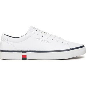 Sneakersy Tommy Hilfiger Modern Vulc Corporate Leather FM0FM04922 White YBR