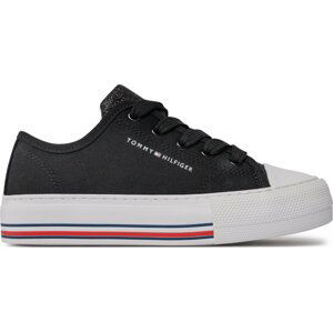 Plátěnky Tommy Hilfiger Low Cut Lace-Up Sneaker T3A9-33185-1687 M Černá