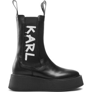 Kotníková obuv s elastickým prvkem KARL LAGERFELD KL42460 Black Lthr