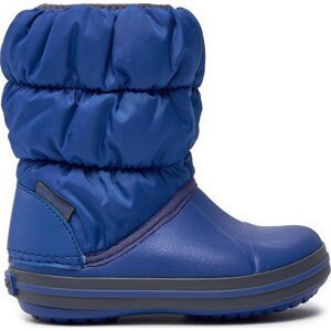 Sněhule Crocs Winter Puff Boot Kids 14613 Cerulean Blue/Light Grey