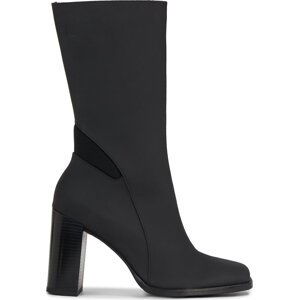 Polokozačky Calvin Klein Jeans Heel Zip Boot Lth Wn YW0YW01113 Triple Black 0GT