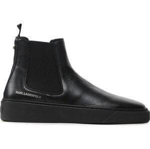 Kotníková obuv s elastickým prvkem KARL LAGERFELD KL53340 Black Lthr