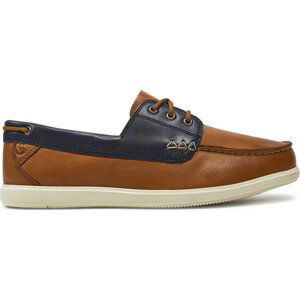 Polobotky Clarks Bratton Boat 26176097 Dark Tan Combi