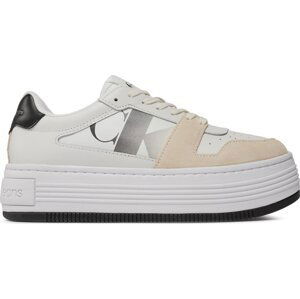 Sneakersy Calvin Klein Jeans Bold Flatf Low Lace Mix Nbs Sat YW0YW01308 Bright White/Black 01W