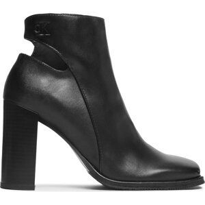 Polokozačky Calvin Klein Jeans Heel Zip Boot Lth YW0YW01070 Triple Black BEH