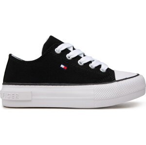 Plátěnky Tommy Hilfiger Low Cut Lace-Up Sneaker T3A4-32118-0890 M Černá