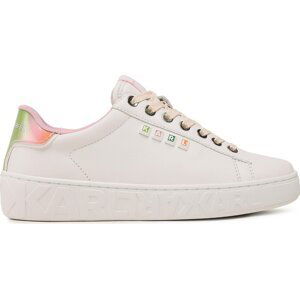 Sneakersy KARL LAGERFELD KL61073 White Lthr W/Pink