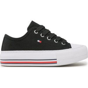 Plátěnky Tommy Hilfiger Low Cut Lace-Up Sneaker T3A9-32677-0890 M Black 999