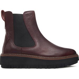 Kotníková obuv s elastickým prvkem Clarks Orianna W Up 261748224 Burgundy Leather