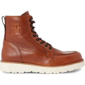 Kozačky Tommy Hilfiger Th American Warm Leather Boot FM0FM04668 Winter Cognac GVI