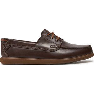 Polobotky Clarks Bratton Boat 26176095 Dark Brown Lea