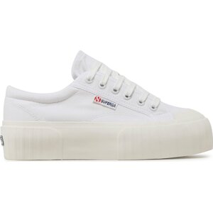 Plátěnky Superga Stripe Platform 2631 S5111SW White/White Avorio