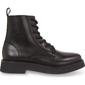 Polokozačky Tommy Jeans Tjw Lace Up Flat Boot EN0EN02310 Black BDS