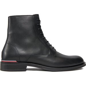 Kotníková obuv Tommy Hilfiger Core Rwb Hilfiger Lth Lce Boot FM0FM05030 Black BDS