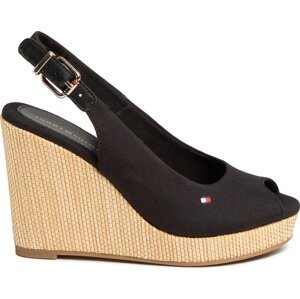 Espadrilky Tommy Hilfiger Iconic Elena Sling Back Wedge FW0FW04789 Black BDS