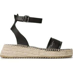 Espadrilky Pepe Jeans Kate Emboed PLS90591 Black 999