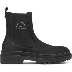 Kotníková obuv s elastickým prvkem KARL LAGERFELD KL11241F Black Nubuck