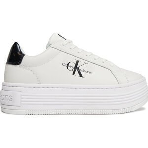 Sneakersy Calvin Klein Jeans Bold Platf Low Lace Lth Ml Met YW0YW01431 Bright White/Black 01W