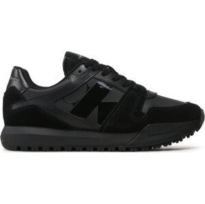 Sneakersy Calvin Klein Jeans Toothy Run Laceup Low Lth Mix YM0YM00744 Triple Black BEH