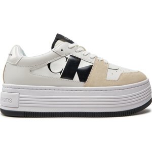 Sneakersy Calvin Klein Jeans Bold Platf Low Lace Mix Nbs Dc YW0YW01432 Bright White/Creamy White/Black 0K8