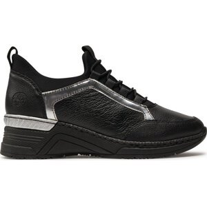 Sneakersy Rieker N4379-01 Schwarz / Schwarz / Argento / Schwarz 01